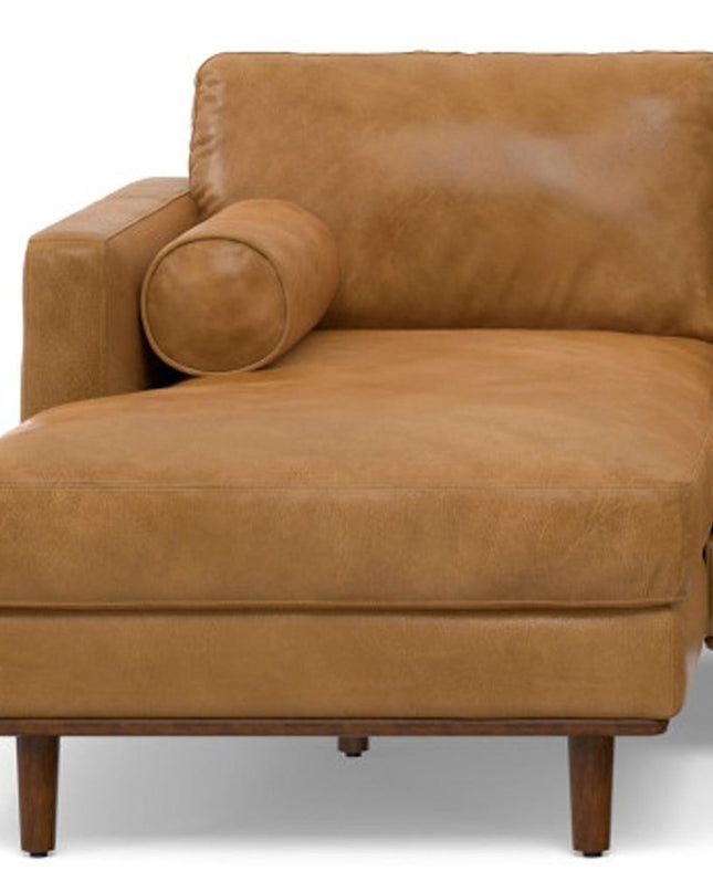 102" Sienna Leather Sofa With Brown Legs