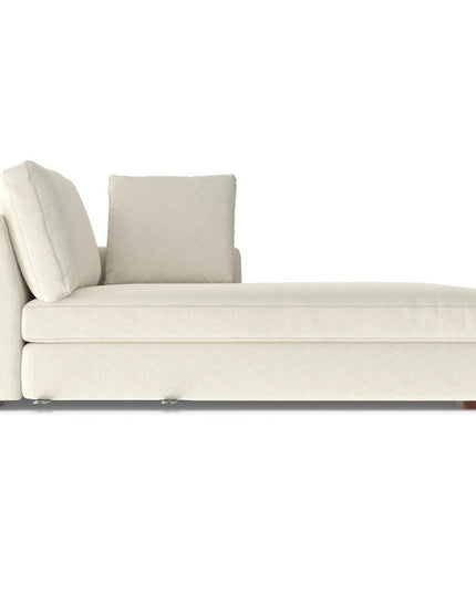 122" Cream Fabric Sofa With Brown Legs