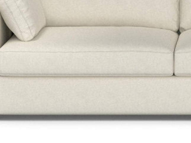 122" Cream Fabric Sofa With Brown Legs
