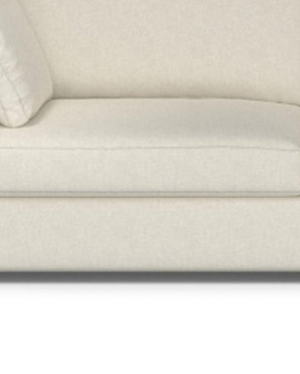 122" Cream Fabric Sofa With Brown Legs