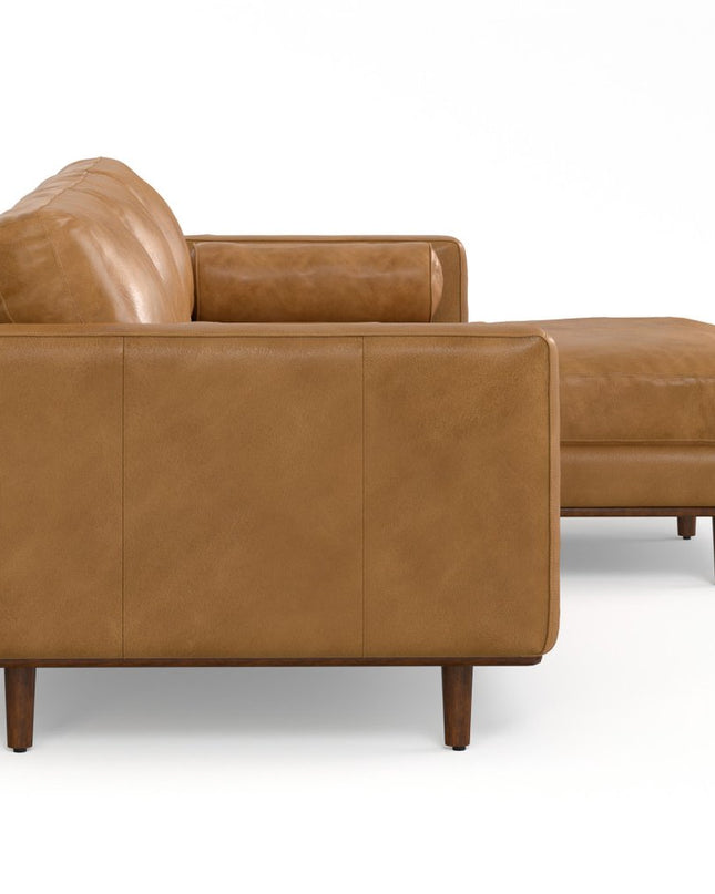 102" Sienna Leather Sofa With Brown Legs