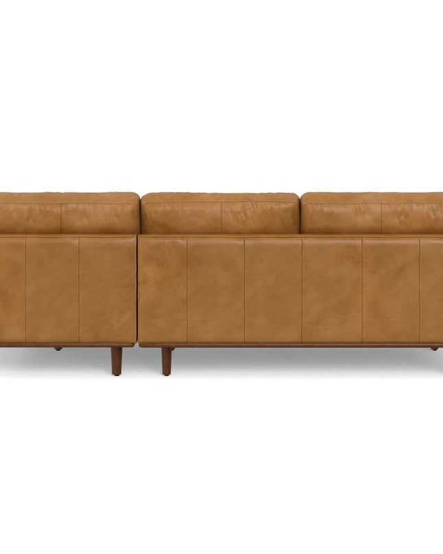 102" Sienna Leather Sofa With Brown Legs