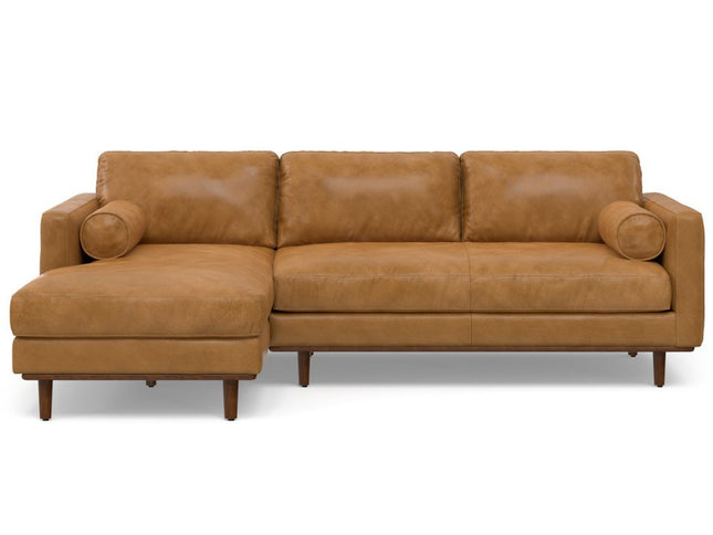 102" Sienna Leather Sofa With Brown Legs
