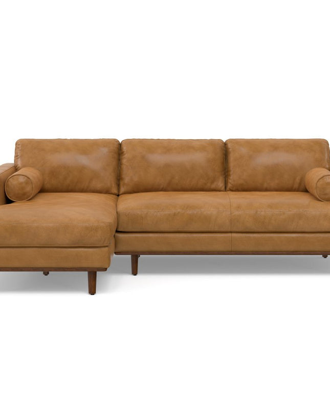 102" Sienna Leather Sofa With Brown Legs