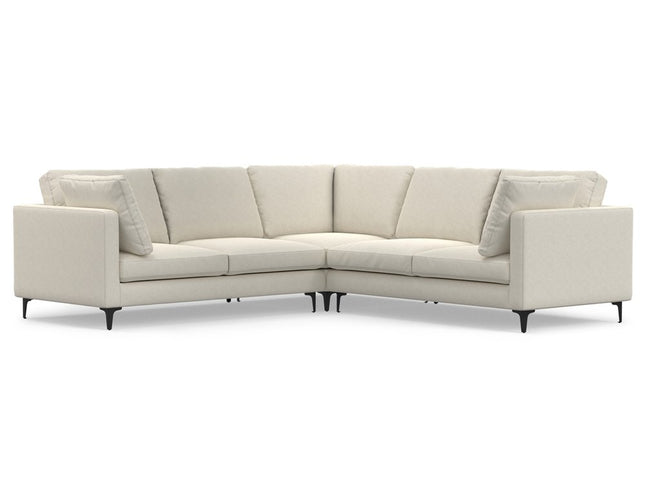 102" Cream Fabric Sofa With Black Legs