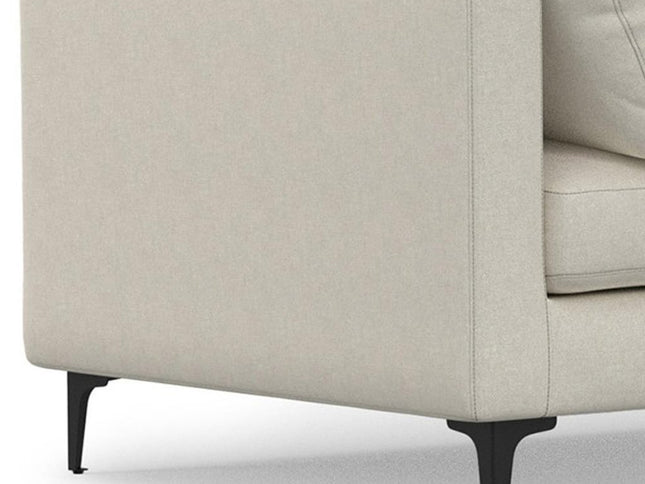 102" Cream Fabric Sofa With Black Legs