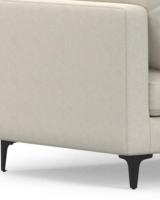 102" Cream Fabric Sofa With Black Legs