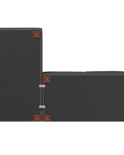 122" Gray Fabric Sofa With Brown Legs