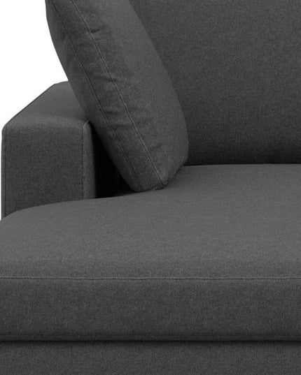 122" Gray Fabric Sofa With Brown Legs