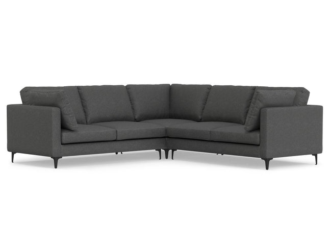 102" Gray Fabric Sofa With Black Legs