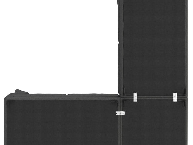 102" Gray Fabric Sofa With Black Legs