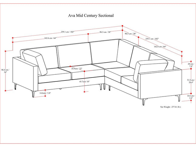 102" Gray Fabric Sofa With Black Legs