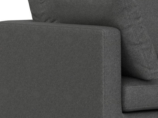 102" Gray Fabric Sofa With Black Legs