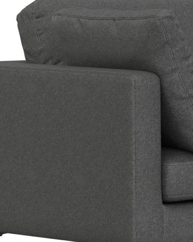 102" Gray Fabric Sofa With Black Legs