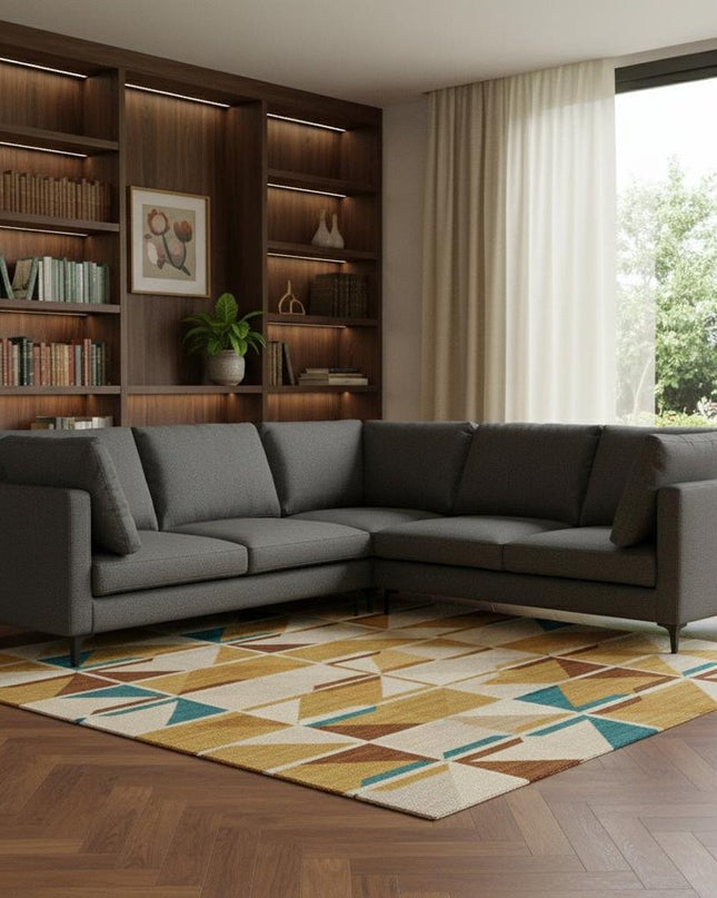 102" Gray Fabric Sofa With Black Legs