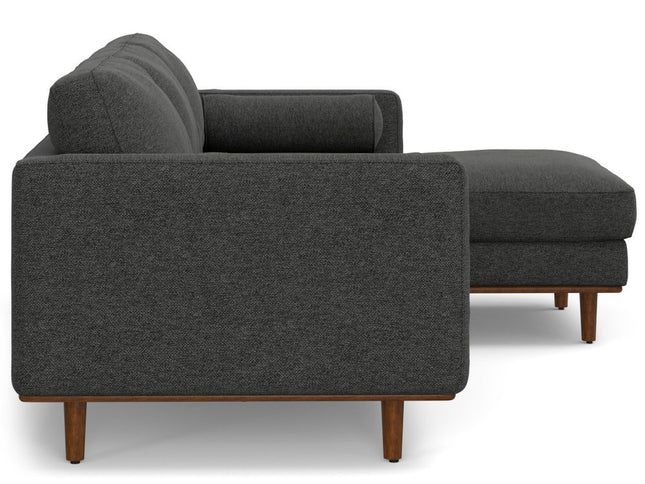 102" Gray Fabric Sofa With Brown Legs