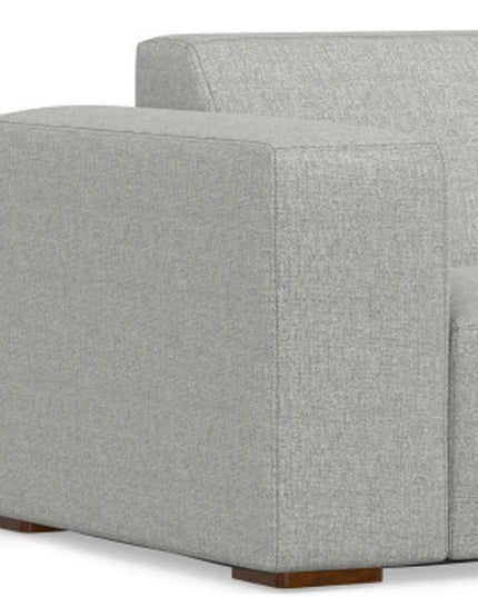 88" Gray Fabric Sofa With Ottoman With Brown Legs