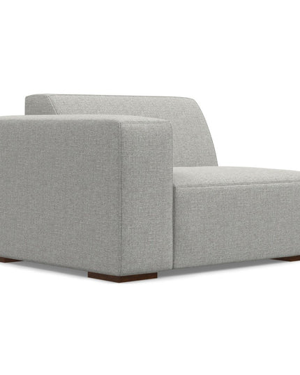 116" Gray Fabric Sofa With Ottoman With Brown Legs