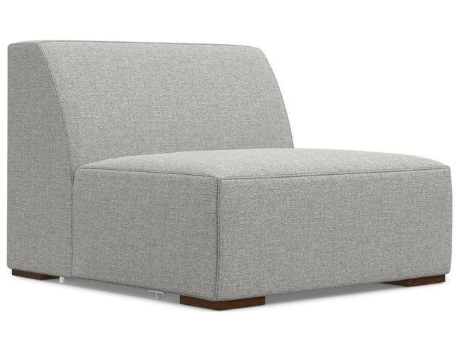 116" Gray Fabric Sofa With Ottoman With Brown Legs