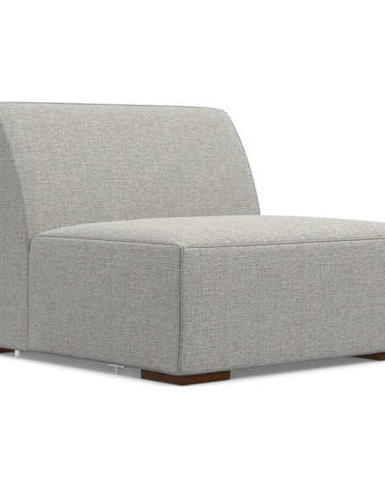 116" Gray Fabric Sofa With Ottoman With Brown Legs