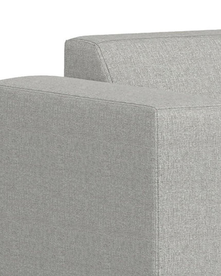 116" Gray Fabric Sofa With Ottoman With Brown Legs