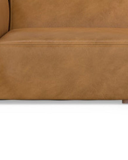 122" Sienna Leather Sofa With Ottoman With Brown Legs