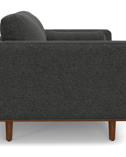 72" Gray Fabric Sofa With Ottoman With Brown Legs