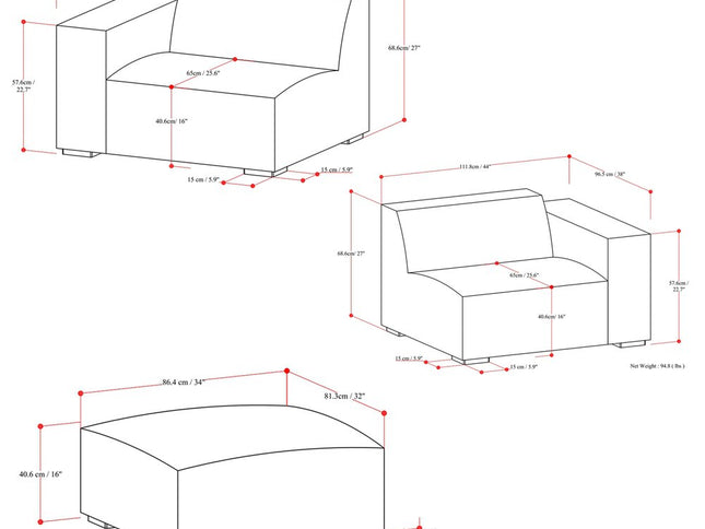 88" Sienna Leather Sofa With Ottoman With Brown Legs