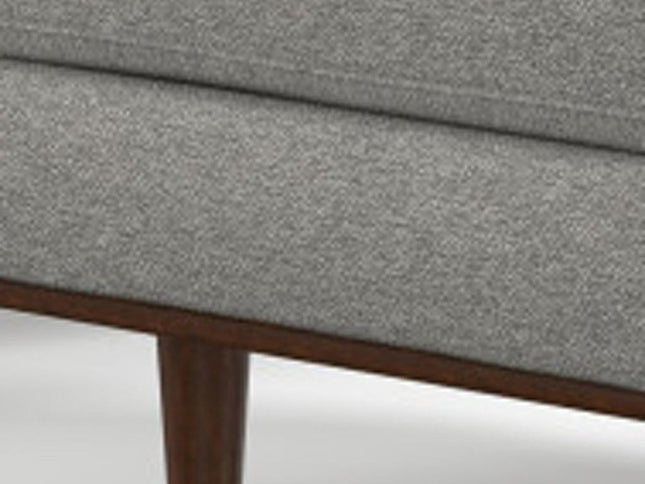 72" Gray Fabric Sofa With Ottoman With Brown Legs