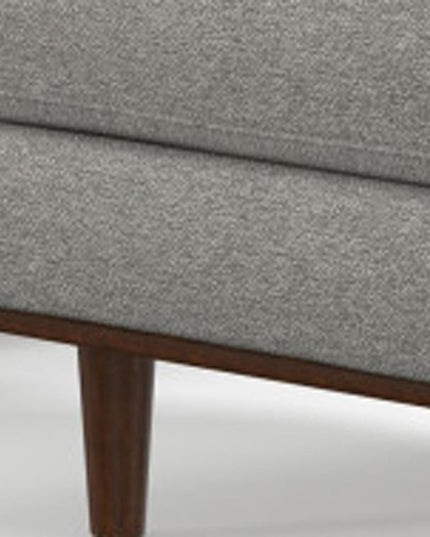 72" Gray Fabric Sofa With Ottoman With Brown Legs