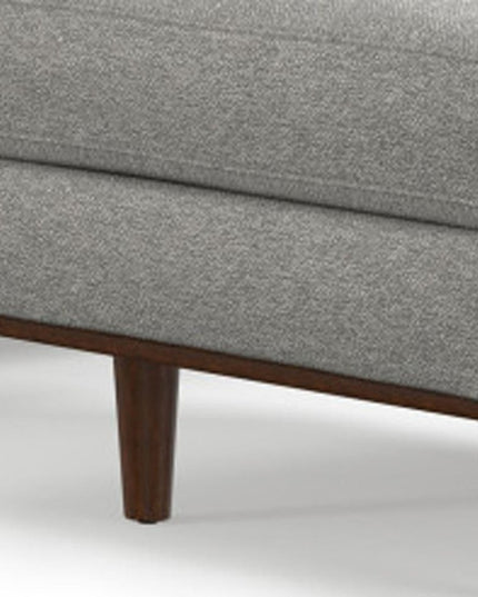 72" Gray Fabric Sofa With Ottoman With Brown Legs