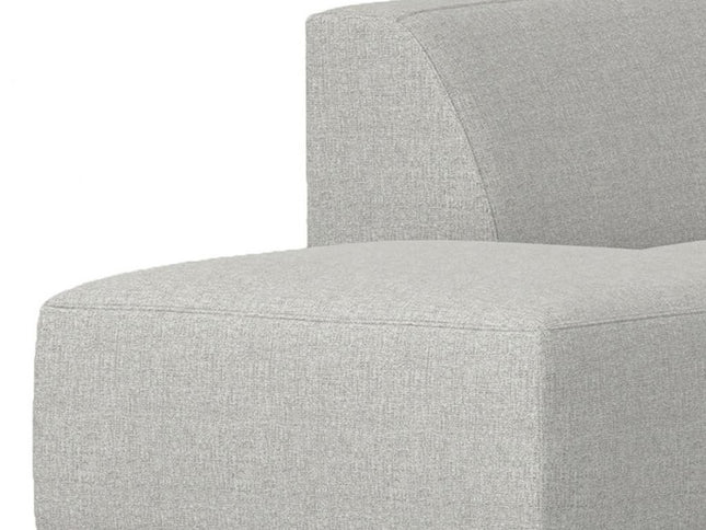 116" Gray Fabric Sofa With Ottoman With Brown Legs