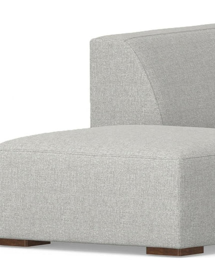 116" Gray Fabric Sofa With Ottoman With Brown Legs