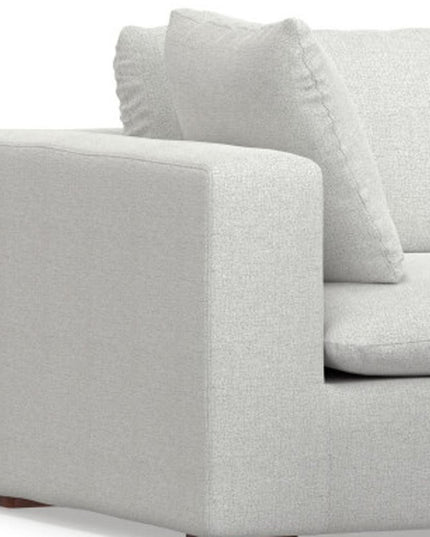 88" Gray Fabric Sofa With Ottoman With Brown Legs