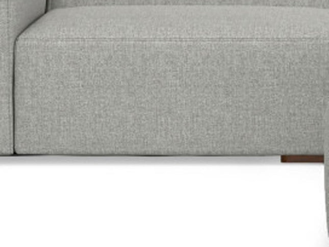 122" Gray Fabric Sofa With Ottoman With Brown Legs