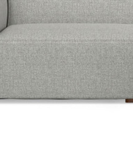 122" Gray Fabric Sofa With Ottoman With Brown Legs