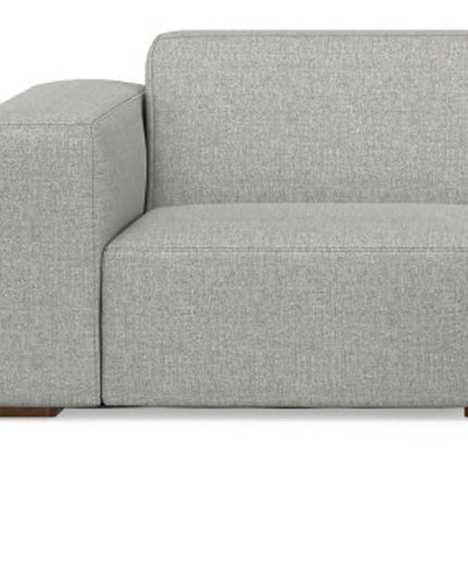122" Gray Fabric Sofa With Ottoman With Brown Legs