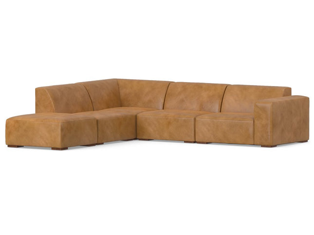 116" Sienna Leather Sofa With Ottoman With Brown Legs
