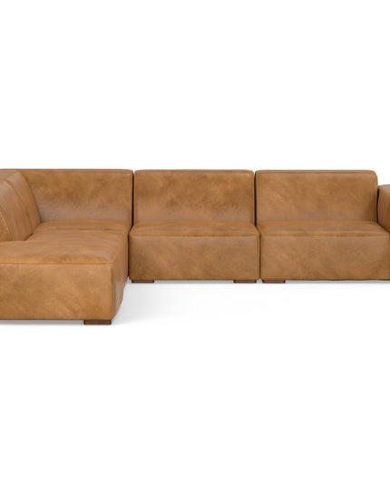 116" Sienna Leather Sofa With Ottoman With Brown Legs
