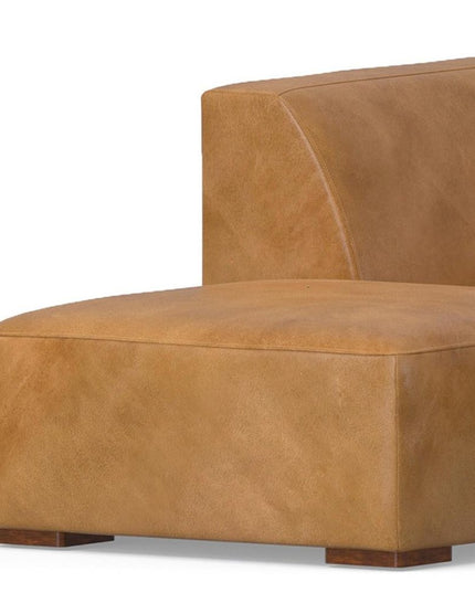 116" Sienna Leather Sofa With Ottoman With Brown Legs