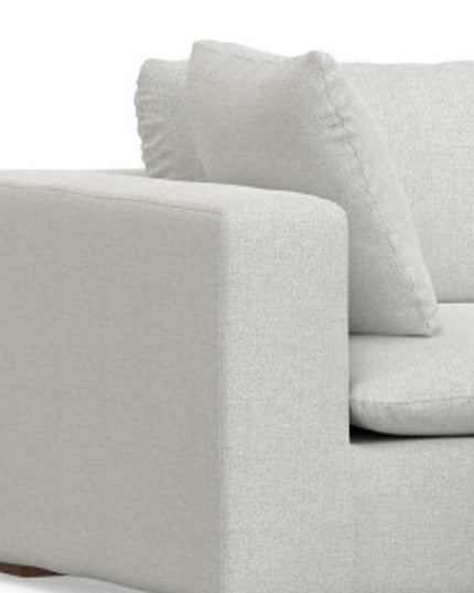 125" Gray Fabric Sofa With Ottoman With Brown Legs