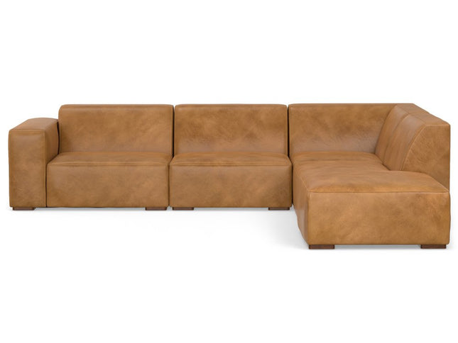 116" Sienna Leather Sofa With Ottoman With Brown Legs