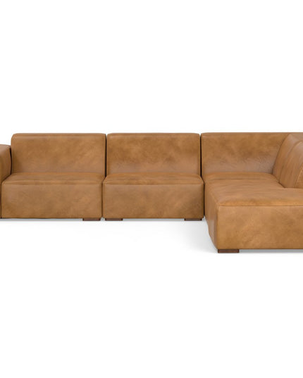 116" Sienna Leather Sofa With Ottoman With Brown Legs