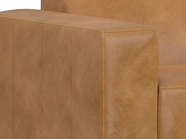 116" Sienna Leather Sofa With Ottoman With Brown Legs