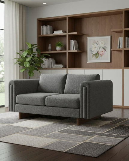 61" Dark Gray Fabric Sofa