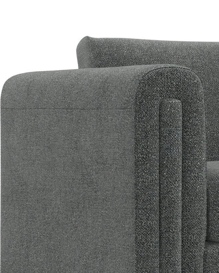 61" Dark Gray Fabric Sofa With Walnut Legs