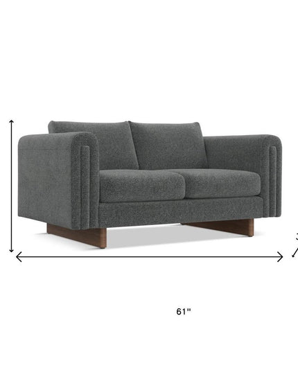 61" Dark Gray Fabric Sofa
