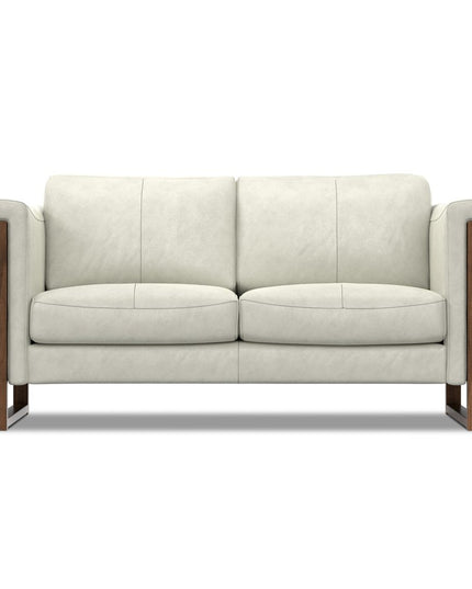 62" Gray Leather Sofa