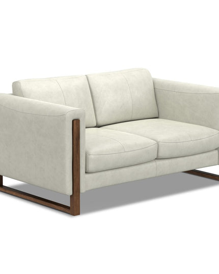 62" Gray Leather Sofa