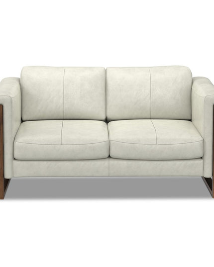 62" Gray Leather Sofa